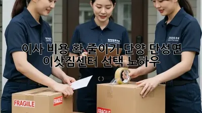 이사 비용 확 줄이기! 단양 단성면 이삿짐센터 선택 노하우